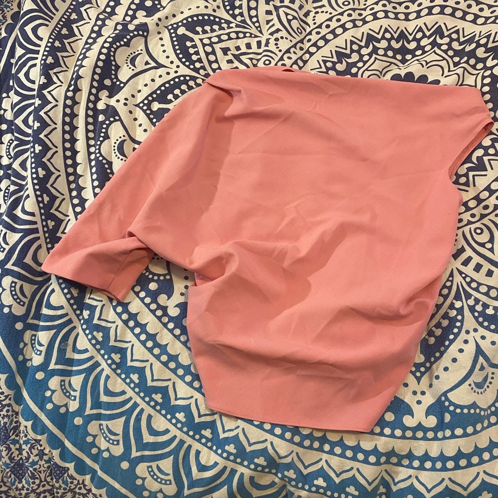 💗👚ZARA ONE SHOULDER ASYMMETRICAL TOP PINK👚💗SIZE XL EXTRA LARGE EUC 37